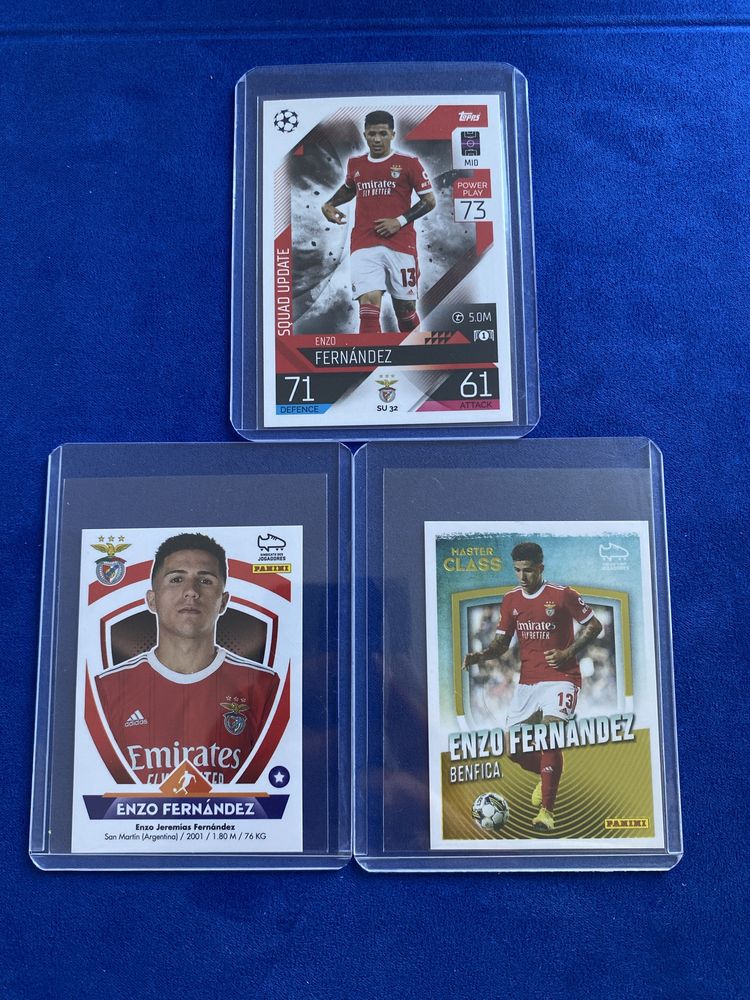 Cromos e Carta Enzo Fernandez SLB Benfica Panini Topps