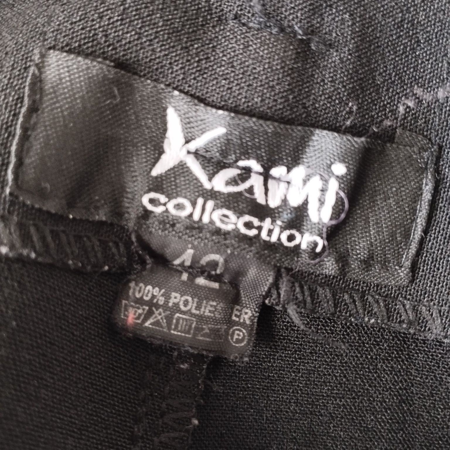 Eleganckie spodnie damskie czarne szeroka nogawka kami collection rozm