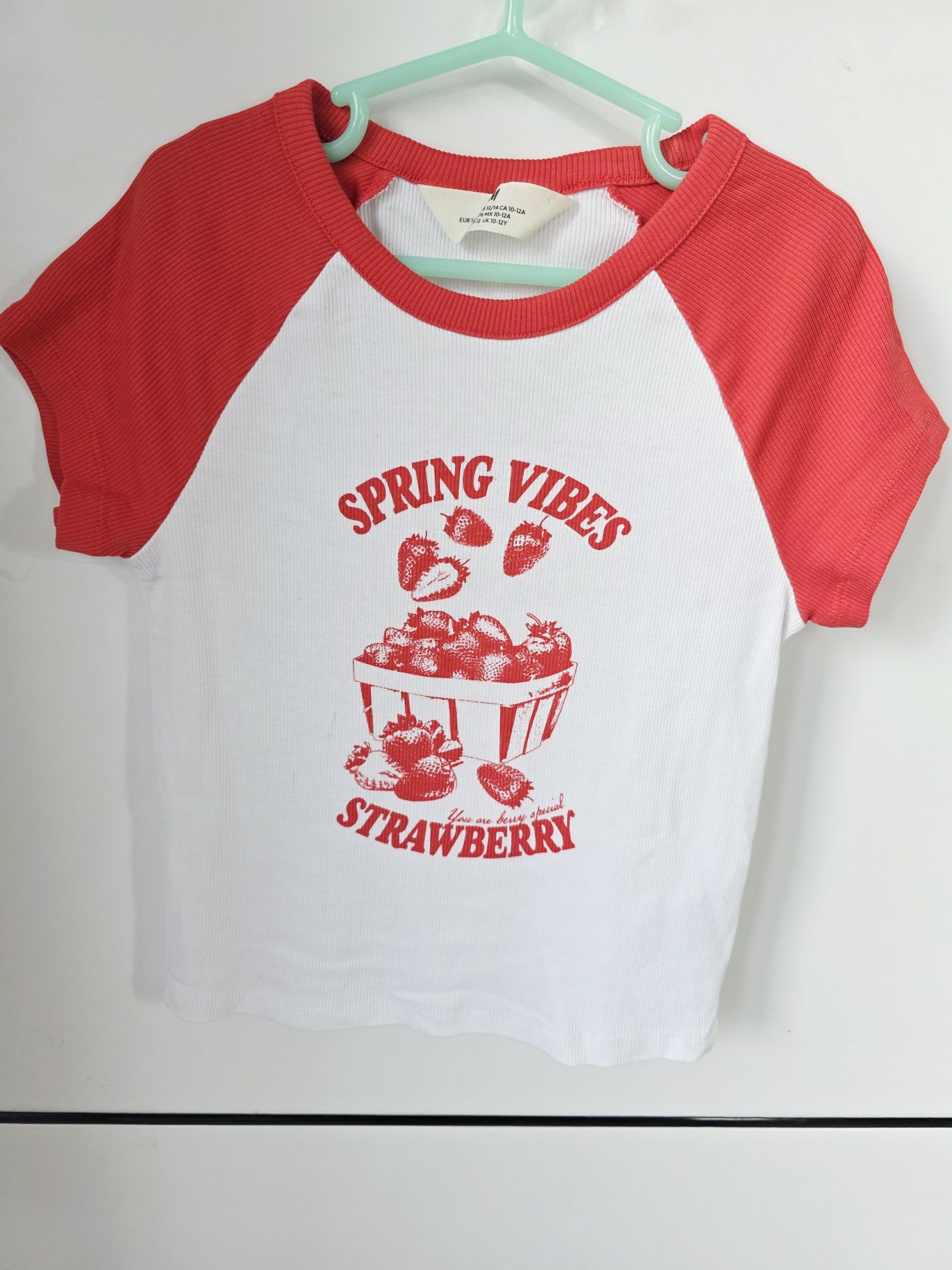 Koszulka t-shirt prążek H&M rozmiar 146/152 cm