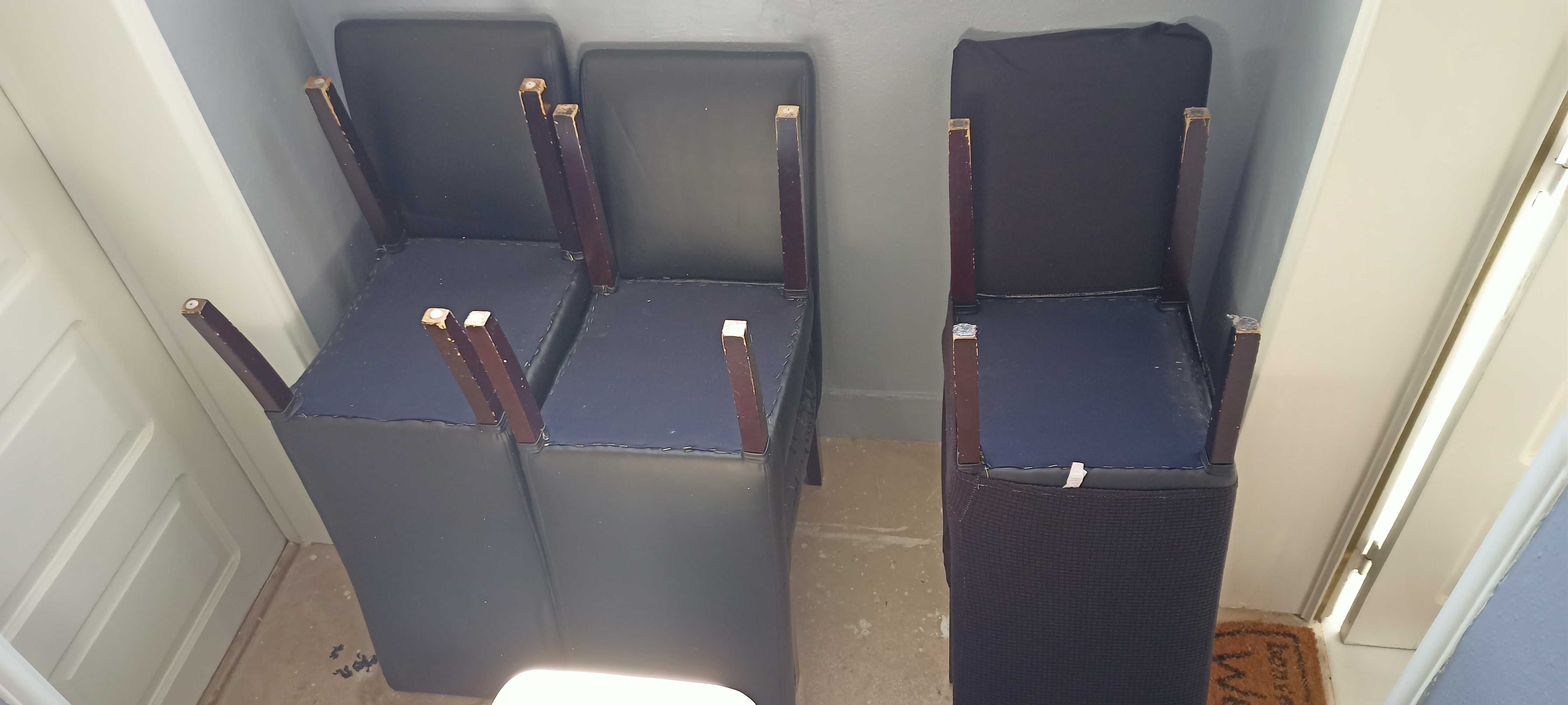 6 cadeiras de sala de jantar castanho / preto