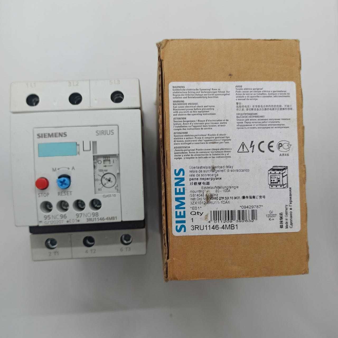 Контактор, Пускатель электромагнитный Siemens 3TF3010 9A 24V AC