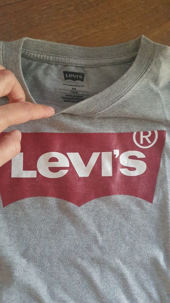 Levis T-shirt koszulka szara z logo 8l 128cm