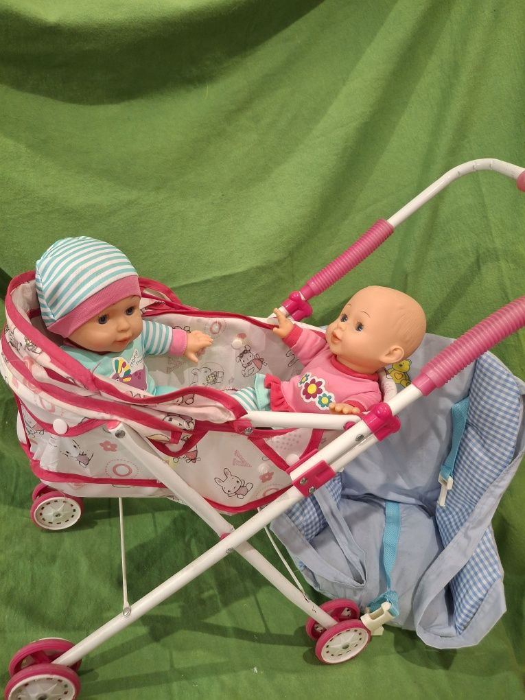 Carrinho de passeio de bebé, 2 bebés e marsúpio