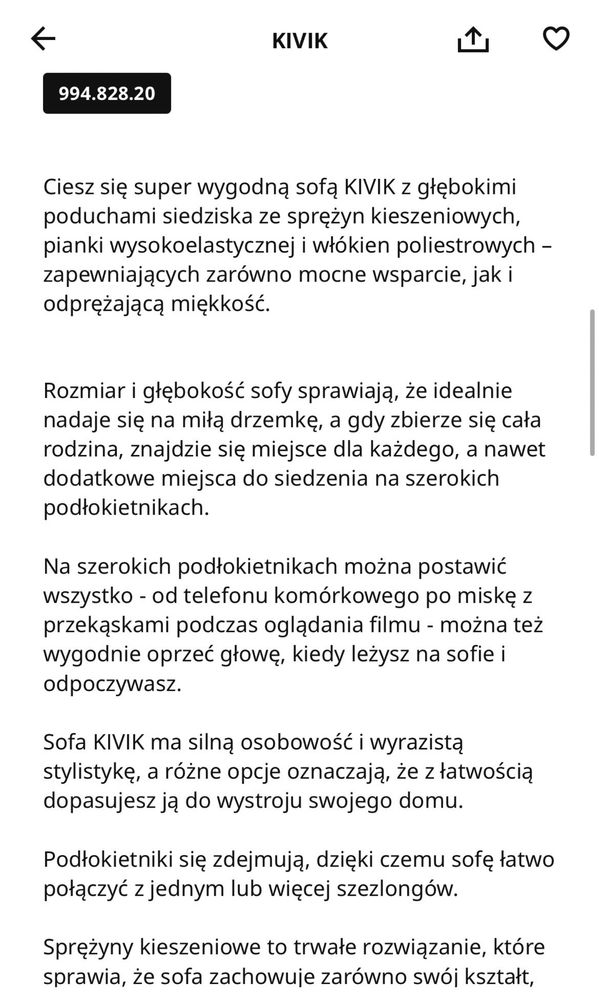 Kivik kanapa i podnóżek kolor antracyt