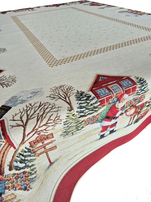 Obrus świąteczny 140x240 cm gobelinowy świąteczny V30