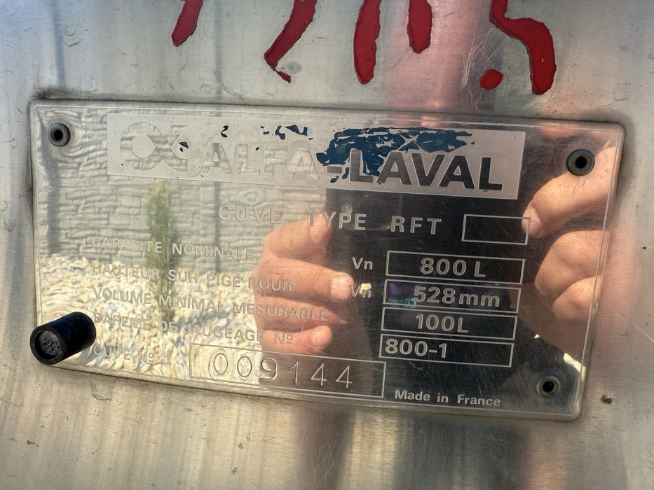 Zbiornik nierdzewny Alfa Laval 800 l ocieplony