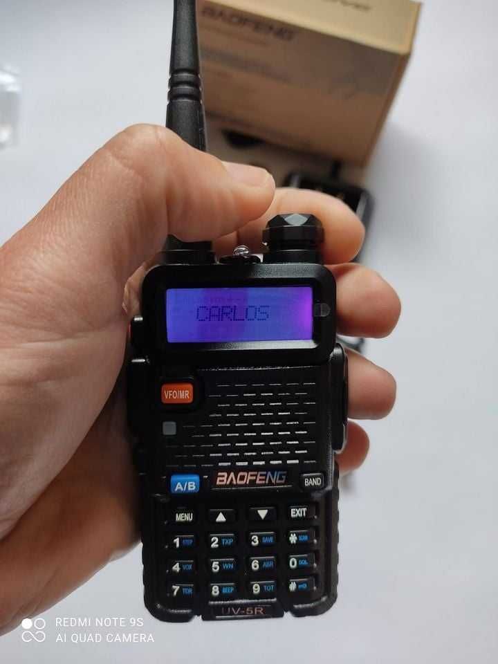 Rádio Walkie talkie + portadora *8 watts*  PTT UHF VHF Bombeiros Caça