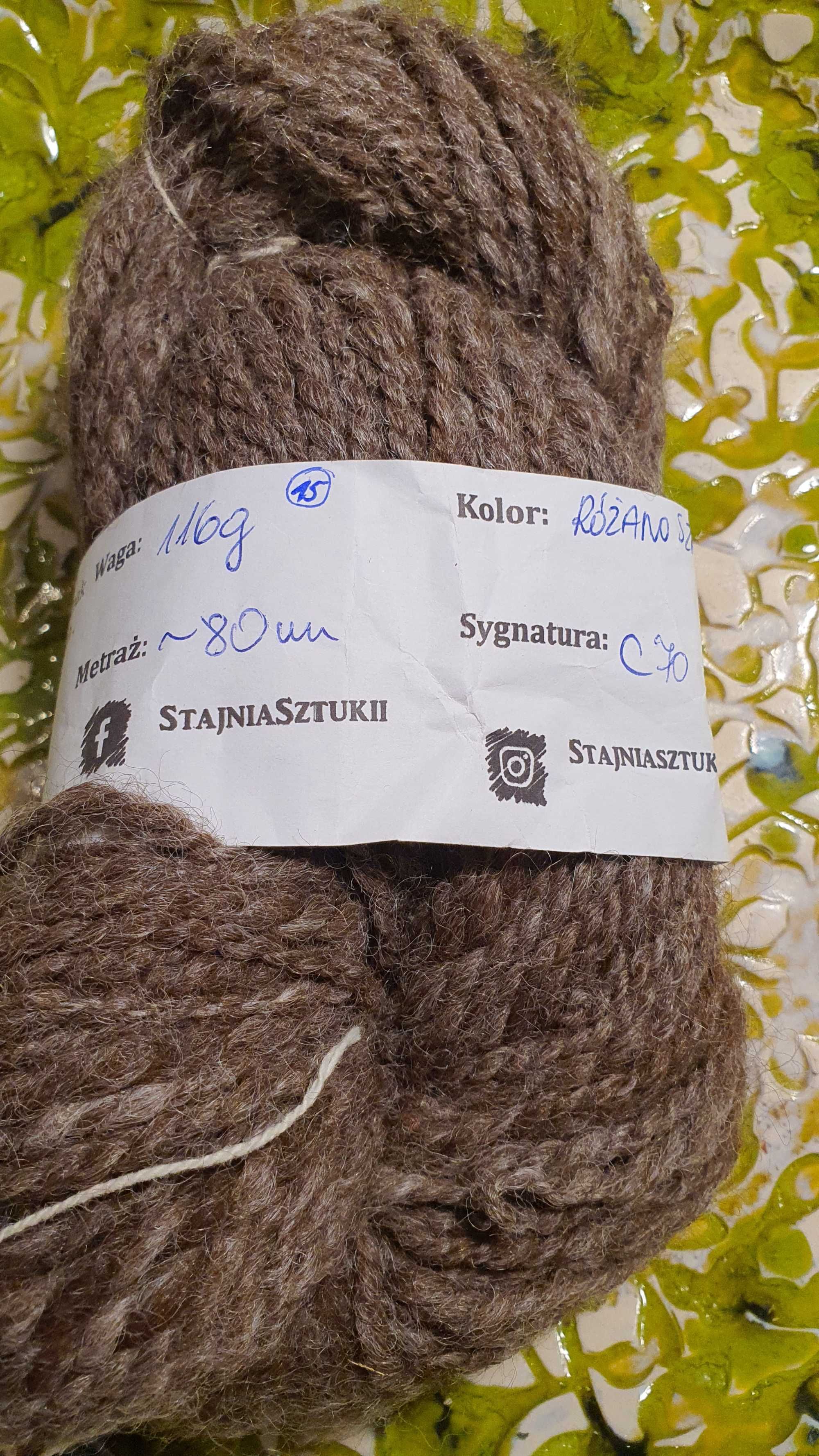 Wloczka z alpaki 100% różanoszara WYPRZEDAŻ WIOSENNA