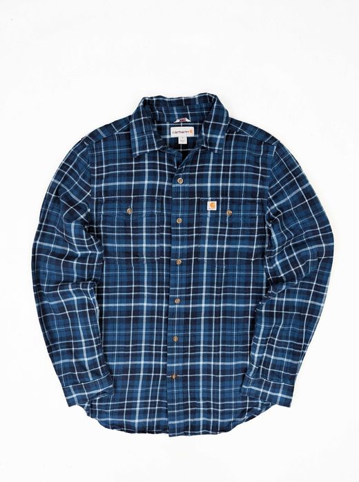 Carhartt niebieska koszula flanelowa w kratę S slim fit