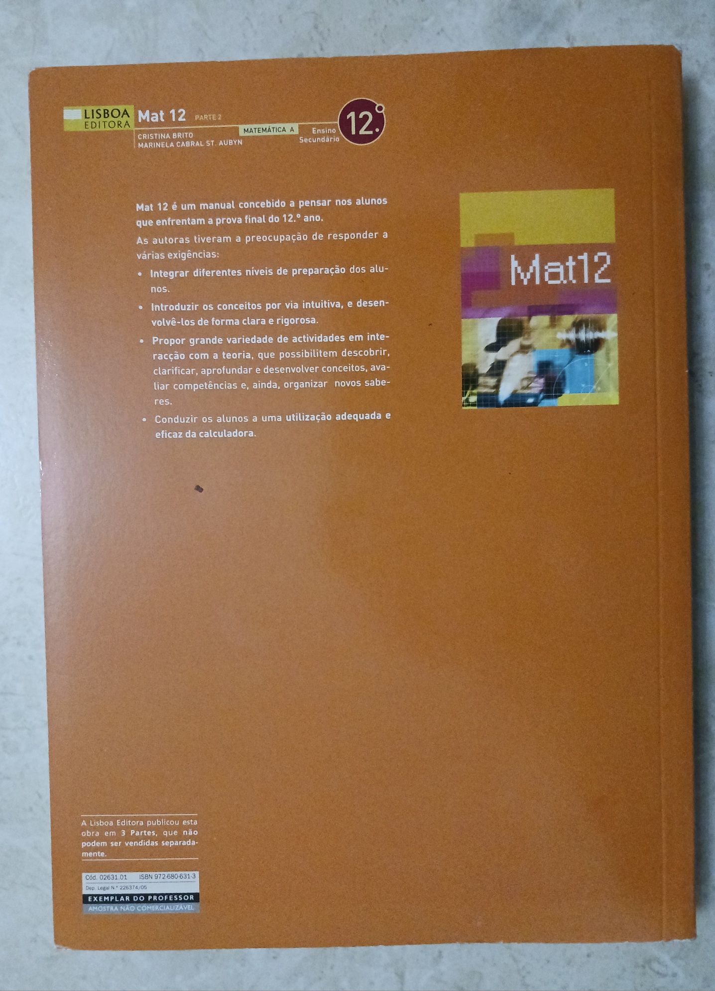 Manuais Mat12 Partes 1, 2 e 3 + Livro do Professor