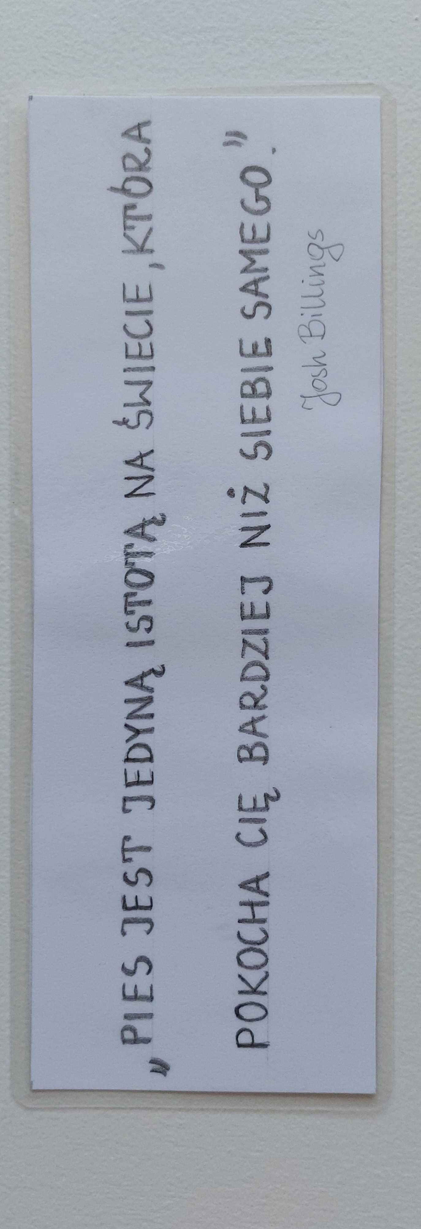 Zakładka do książek (Pies), rysunek ołówkiem, laminowana, rękodzieło