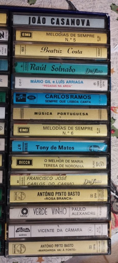 Cassetes antigas de fado e música tradicional