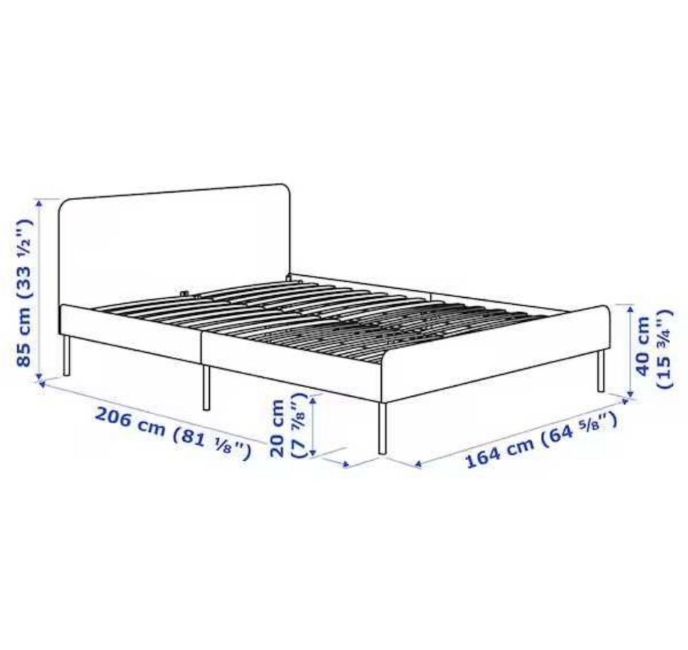 Cama de casal 160x200 “Slattum”