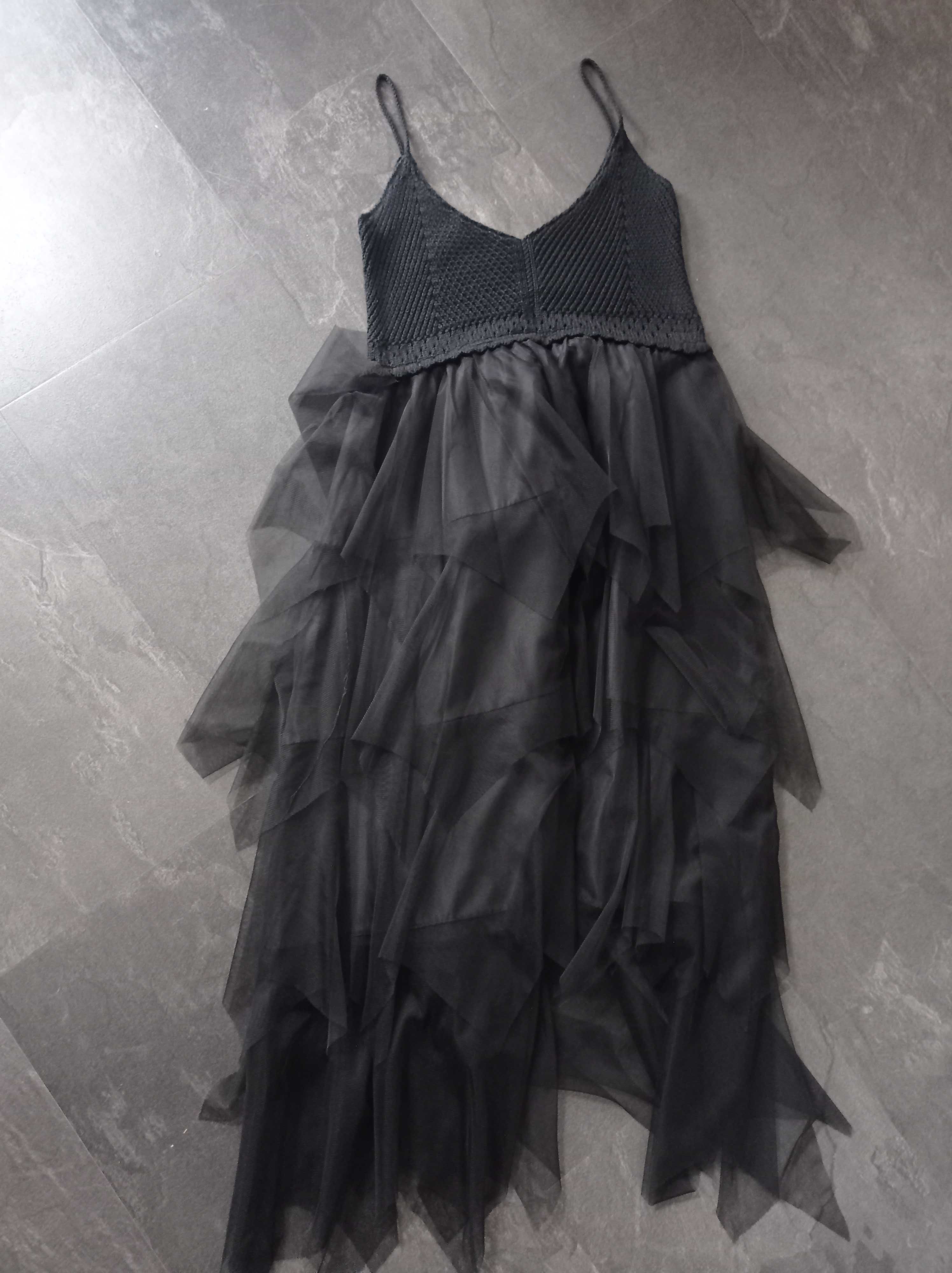 Sukienka Cocomore tiul z dzianiną czarna