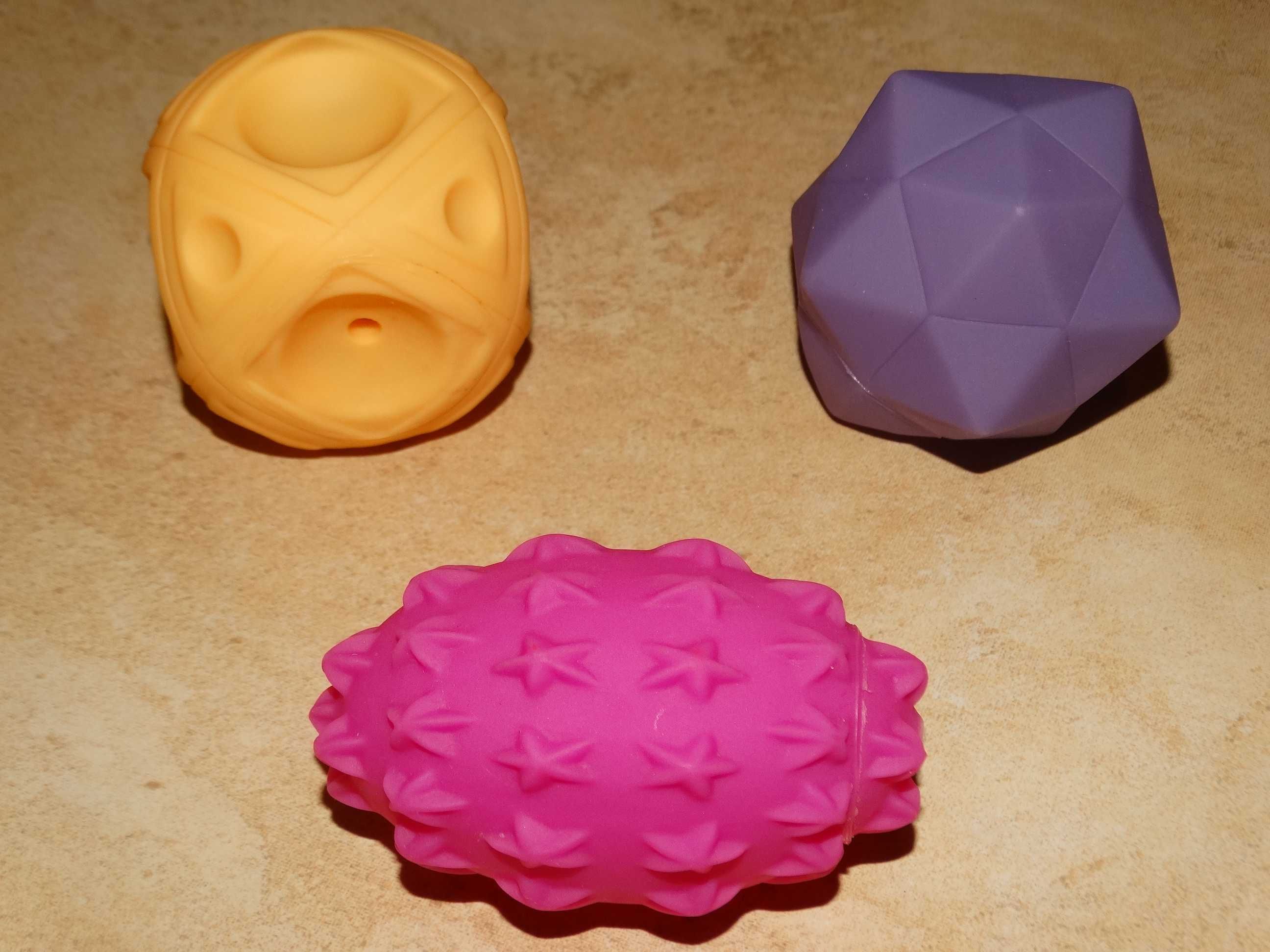 Piłki Kulki zabawki sensoryczne korekcyjne kwadrat wielokąt owal 3 szt