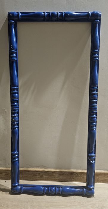 Drewniana rama - kolor niebieski - 47x97 cm