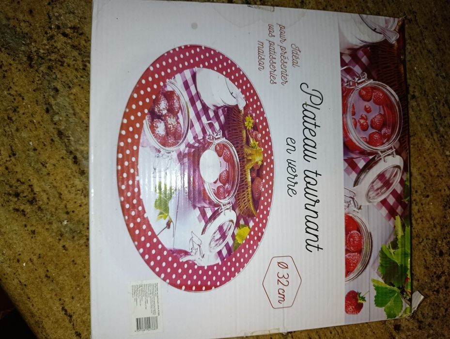 Patera obrotowa na ciasto szklana  32 cm - stojak na tort