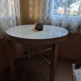 Stół okrągły biały drewno - 80cm srednica