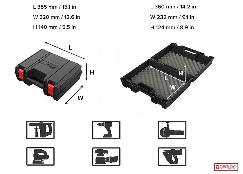 Qbrick Regular Power Toolcase Basic Ps Walizka Skrzynka Na Elektronarz