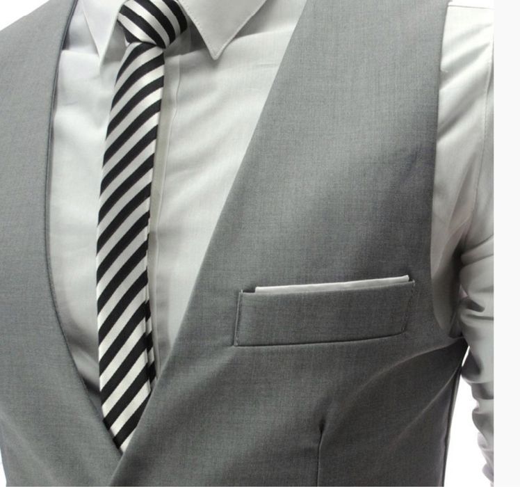 Kamizelka elegancka sportowa szara slim fit