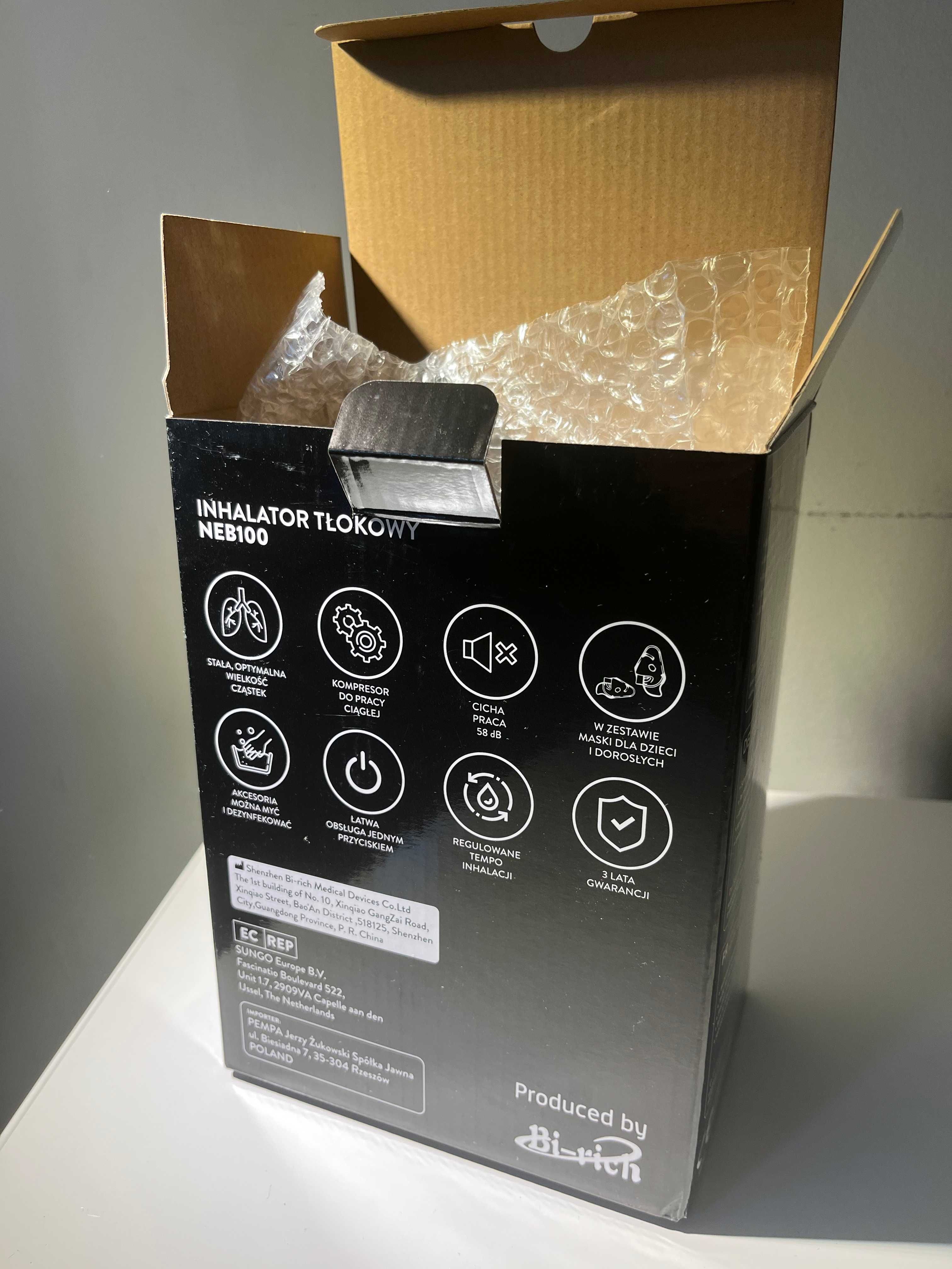 Pempa NEB100, inhalator tłokowy + Microlife, akcesoria do inhalacji