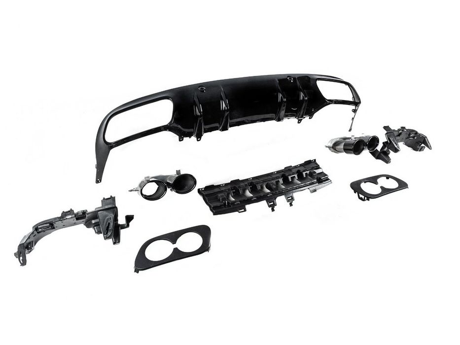 Mercedes C-сlass W205 2014-2021р Задній дифузор з насадками AMG43