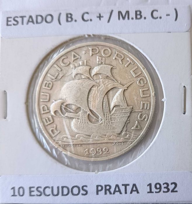 4 Moedas 10 escudos da 2ª República Portuguesa " Emissão Anual Prata "