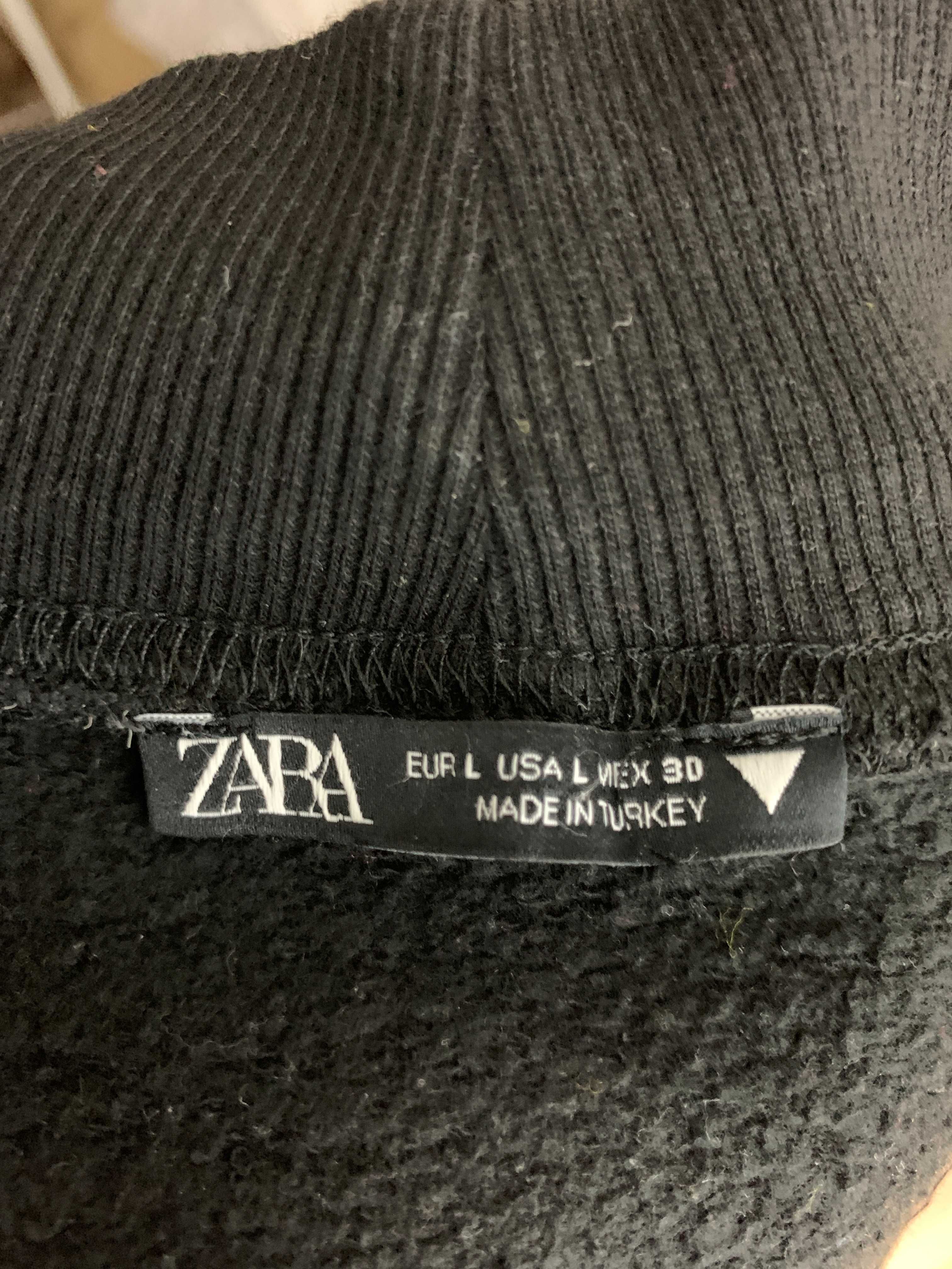 Czarna Bluza Zara  z Nadrukiem Rozmiar L