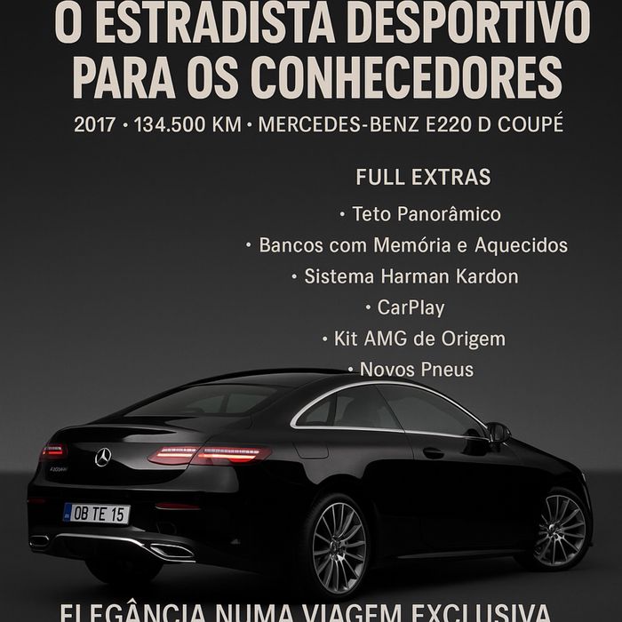 Mercedes-Benz E220 D Coupé AMG | Full Extras | Um Estradista de Classe