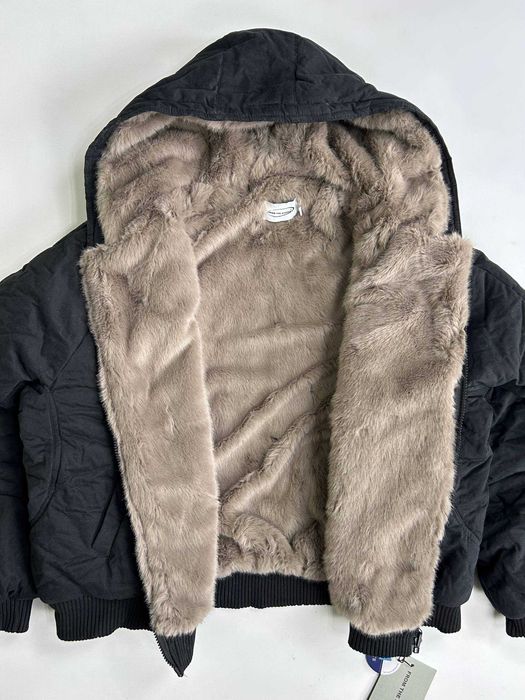 Бомбер двосторонній чорний с хутром дутый куртка курточка мех MA-1 L M