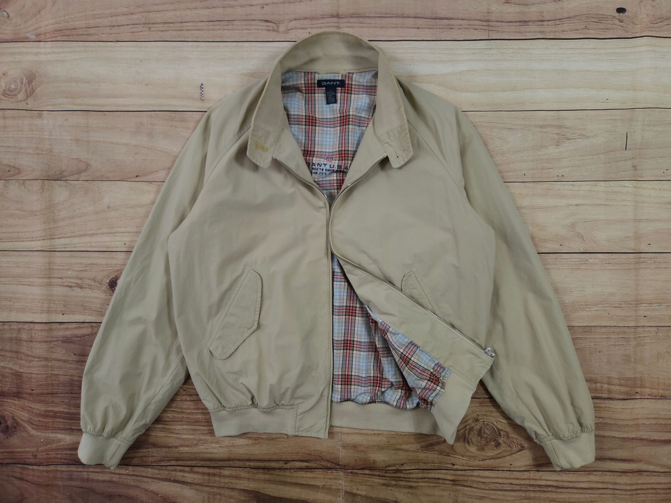 GANT The Ivy Jacket Kurtka Harrington Męska Beżowa r. L