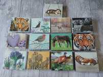 Obrazki Decoupage wykonane z sosnowej deski