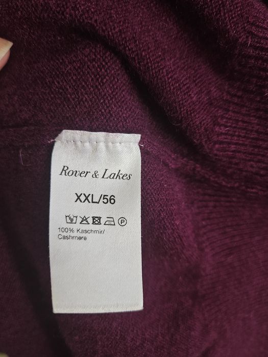 Sweter 100% kaszmir męski fiolet XXL