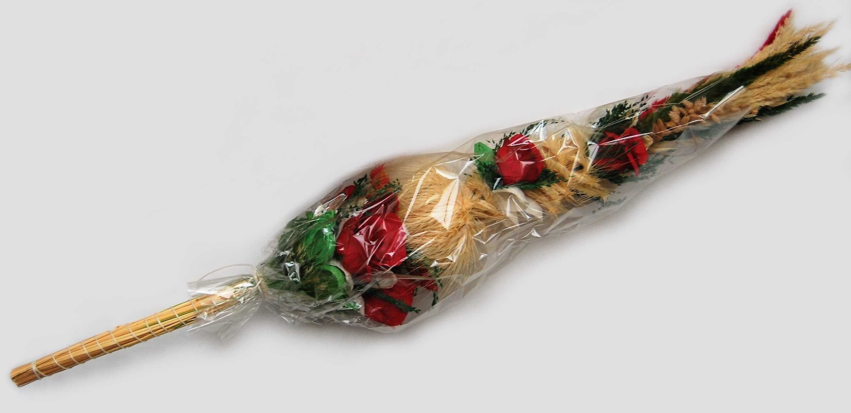 Palma wielkanocna tradycyjna,  czerwone róże, 85 cm