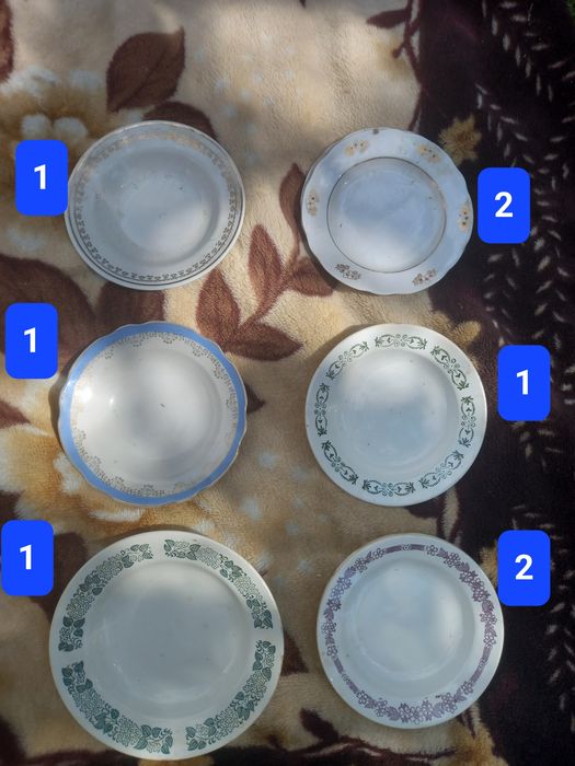 Тарелка фаянс, много тарелок Буды