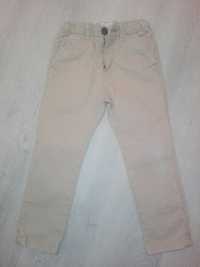Chinosy spodnie jeansowe Zara 104 jasny beż