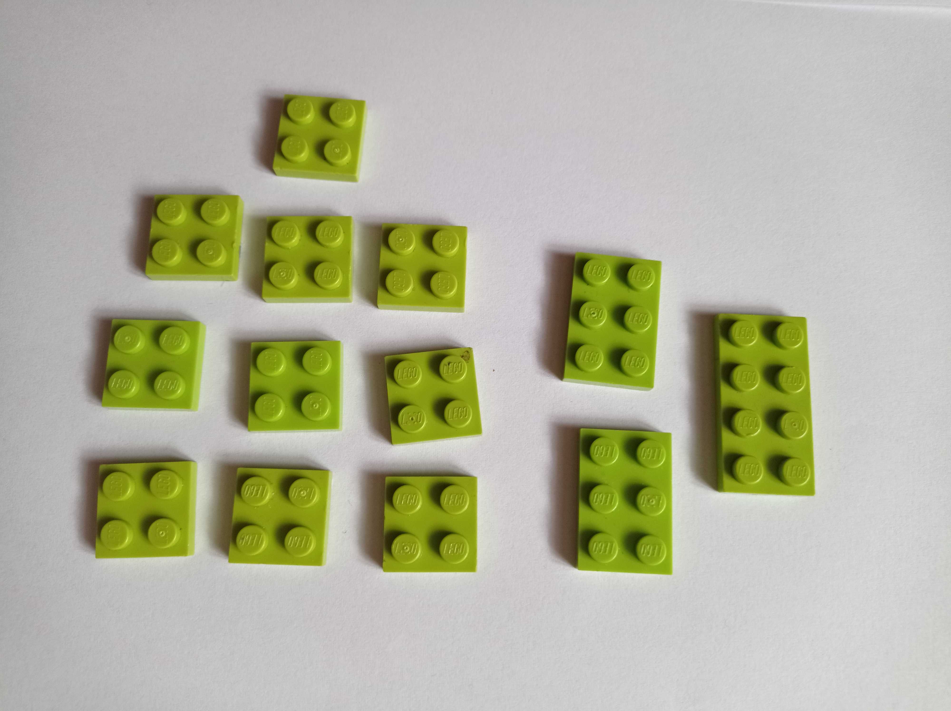 Klocki Lego, płytka, 2x2 (3022), 2x3 (3021), 2x4 (3020), zielony