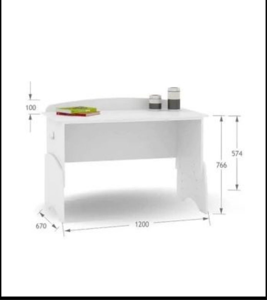 Biale biurko drewniane Meblik dla dziecka 120 cm