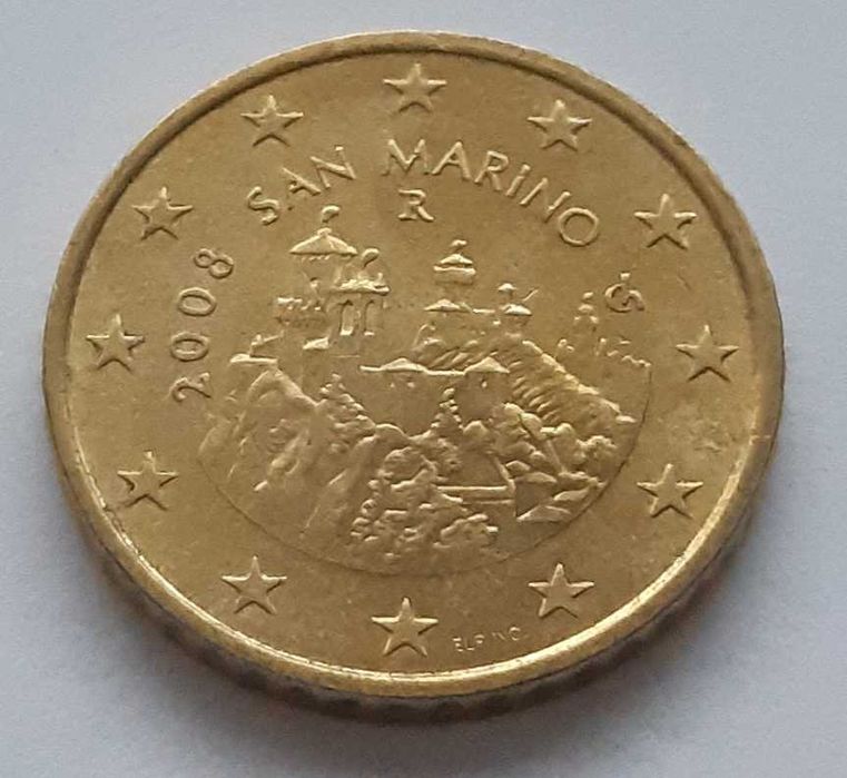 50 euro cent 2008 San Marino rzadka moneta