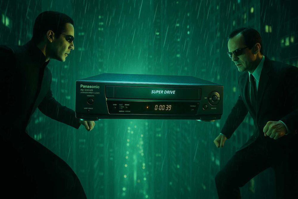 Трилогія Матриця на касетах VHS + відеомагнітофон Panasonic NV-SD320