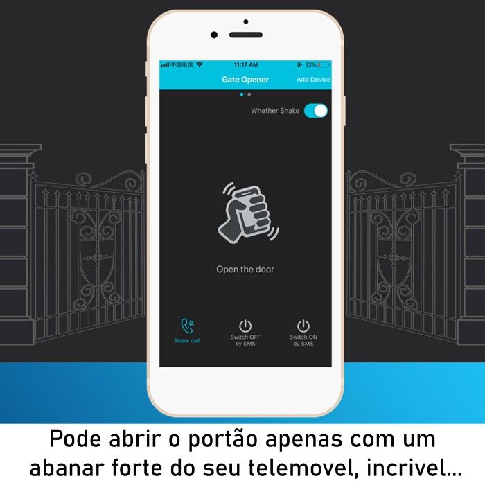 Modulo GSM abre portões com telemovel por chamada SMS APP até 999 nume