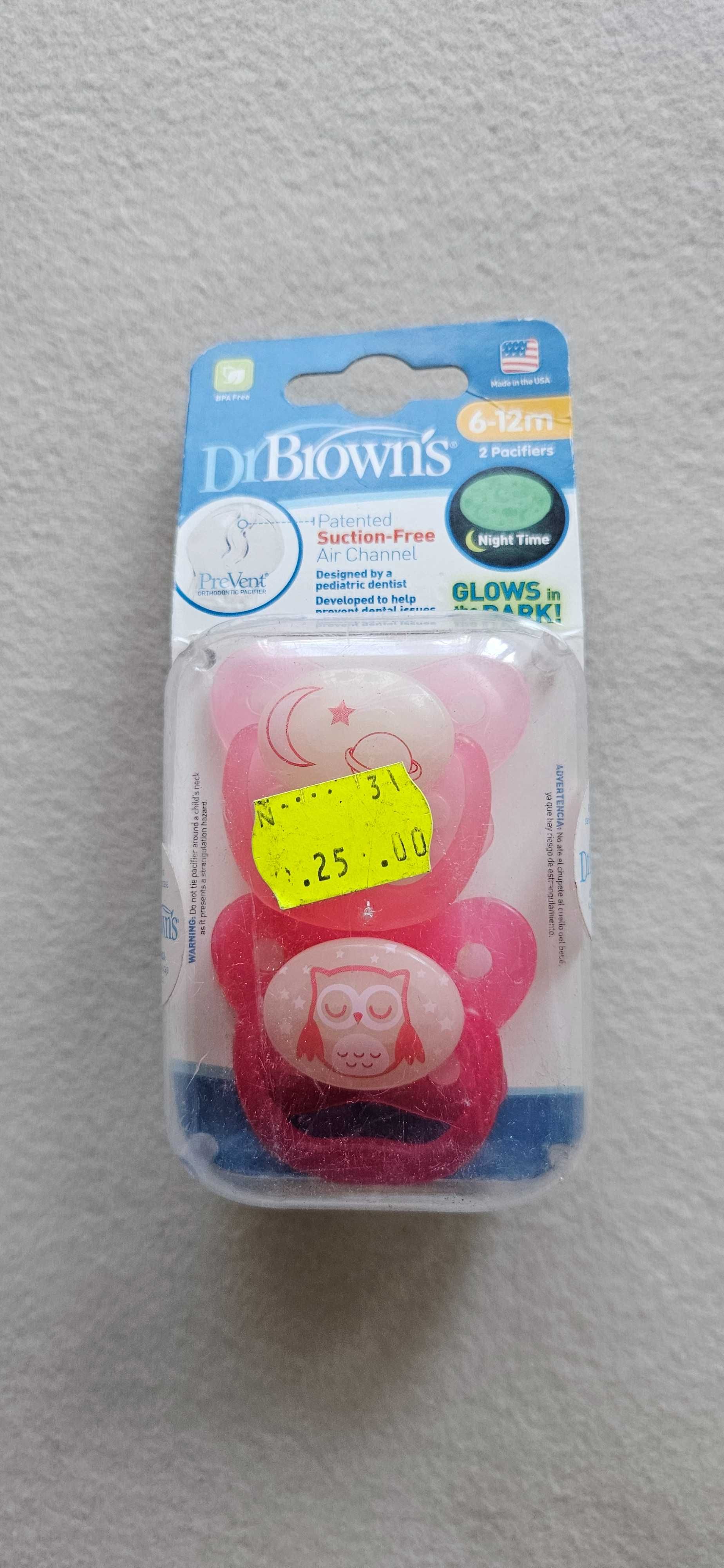 Smoczek smoczki gryzak cumel Dr browns silikonowy nocny świecący