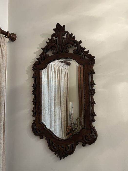 Espelho antigo madeira.