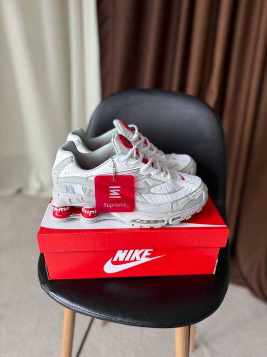 Кросівки Nike x Supreme Shox Ride 2 Grey White / кроси Найк х Супрім