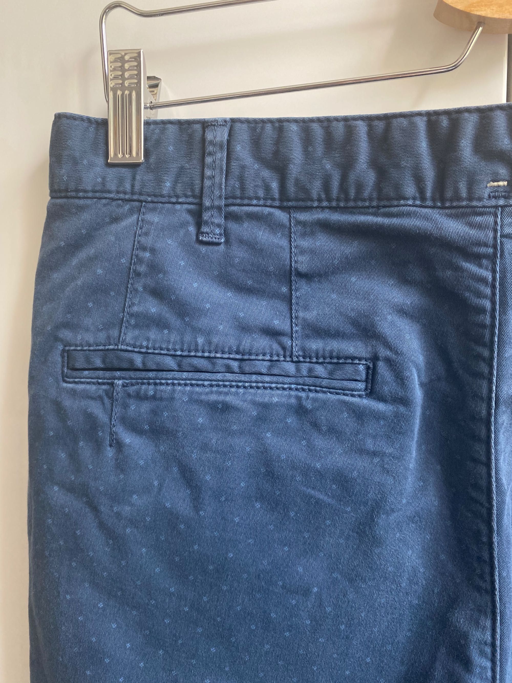 Zara Man niebieskie spodnie męskie chinosy  42 drobny wzór