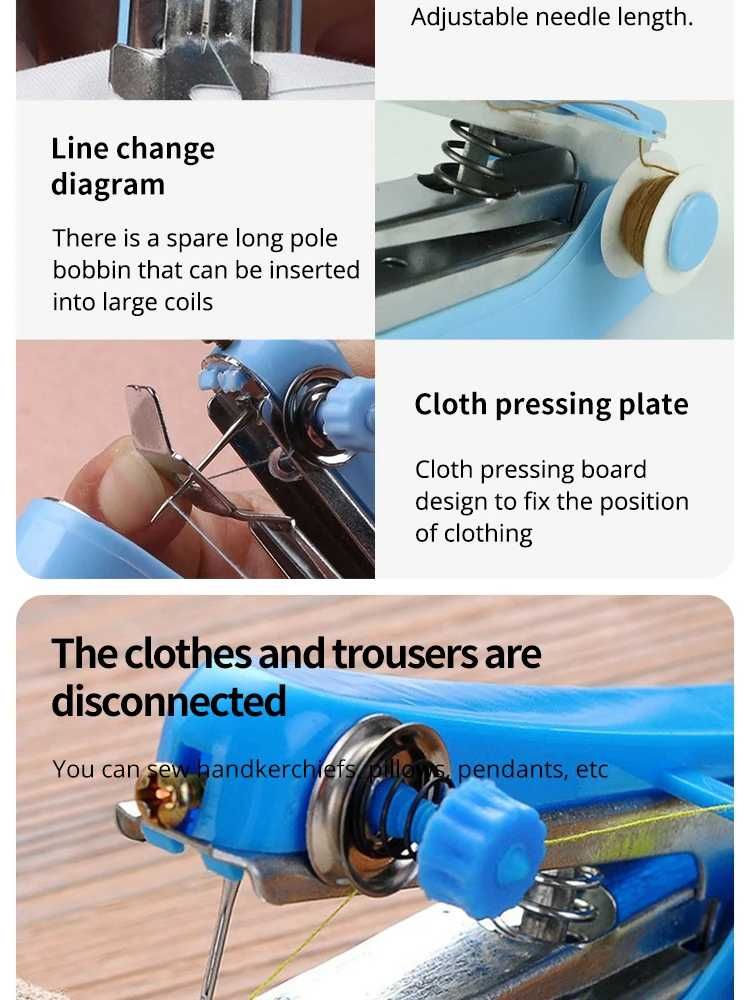 Máquina De Costura Portátil Máquina corte manual Reparação de tecidos
