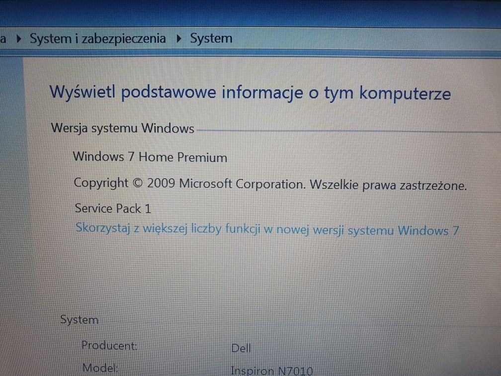 Laptop Dell Inspiron N7010 Intel Core i3 2,4Ghz-Stan b. dobry komputer