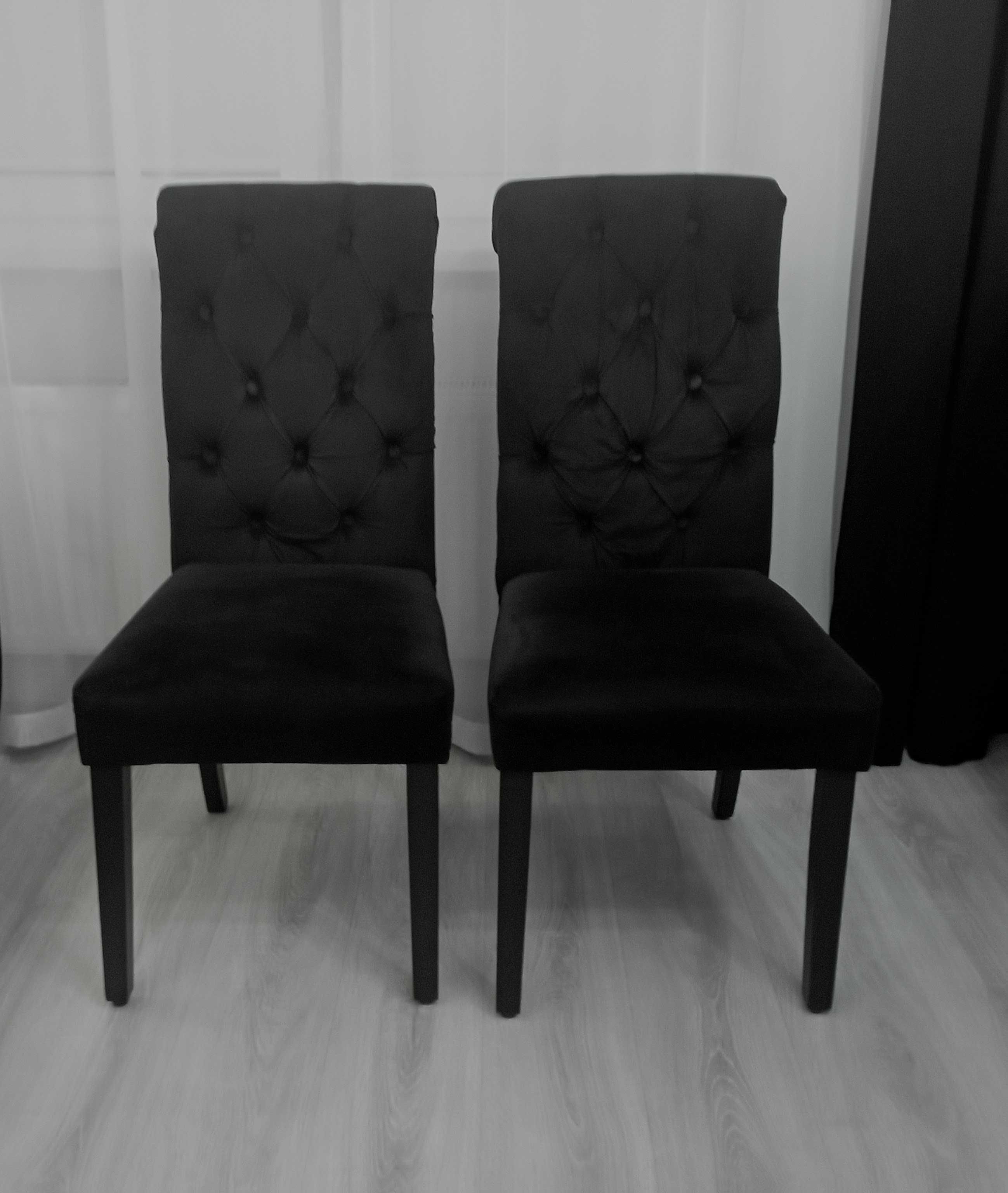 krzesło tapicerowane czarne drewniane velur velvet verona glamour