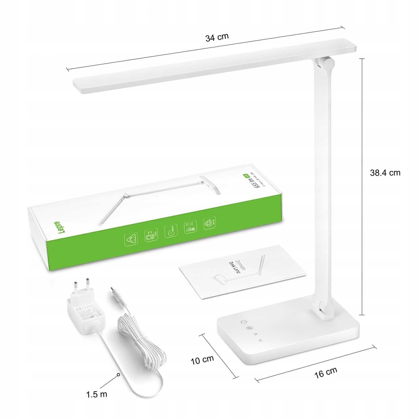 lampka biurkowa dotyk dod.port usb na biurko 3 tryby zasilaczem 96 led