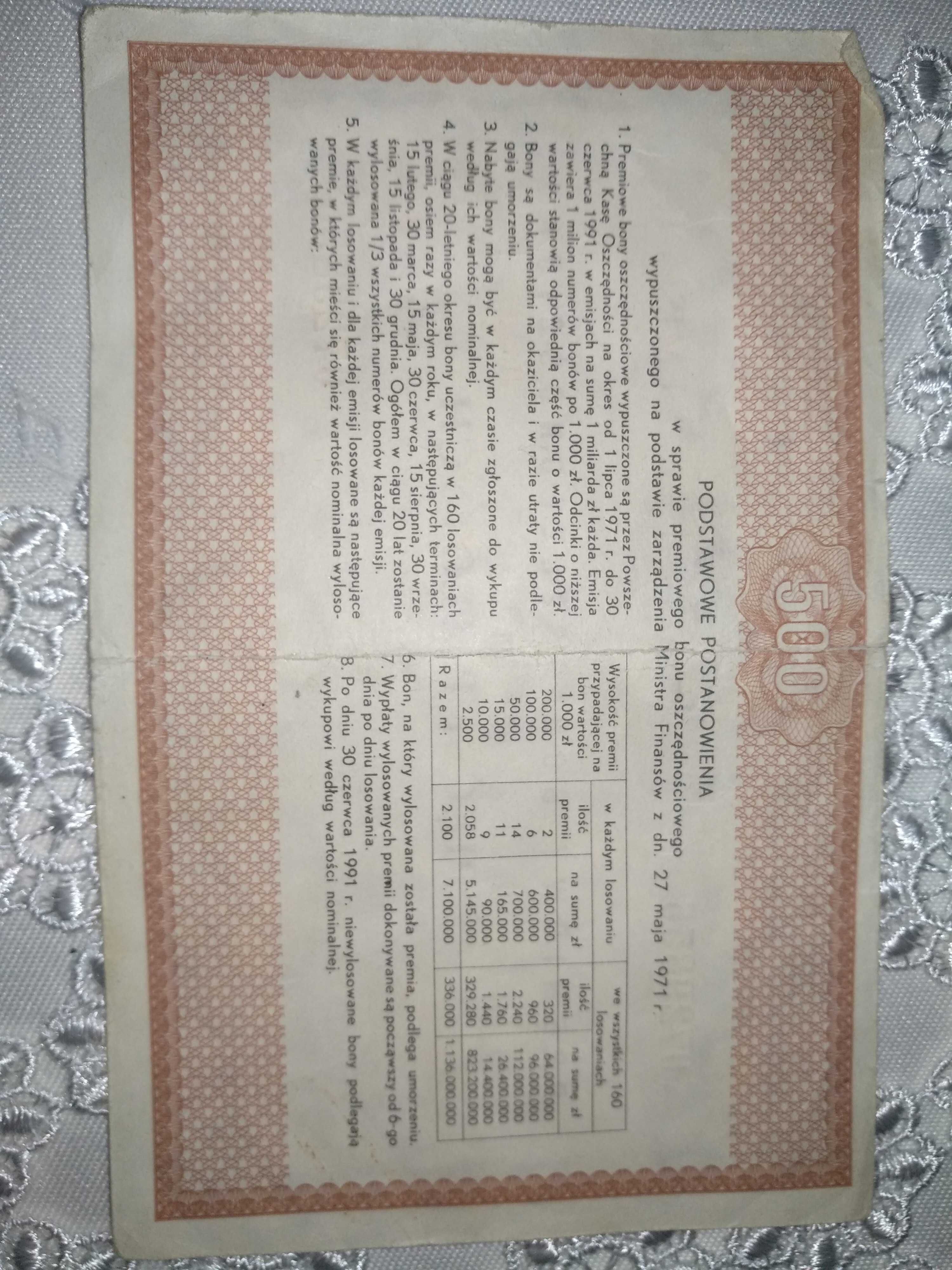 Bon oszczędnościowy PKO 1971